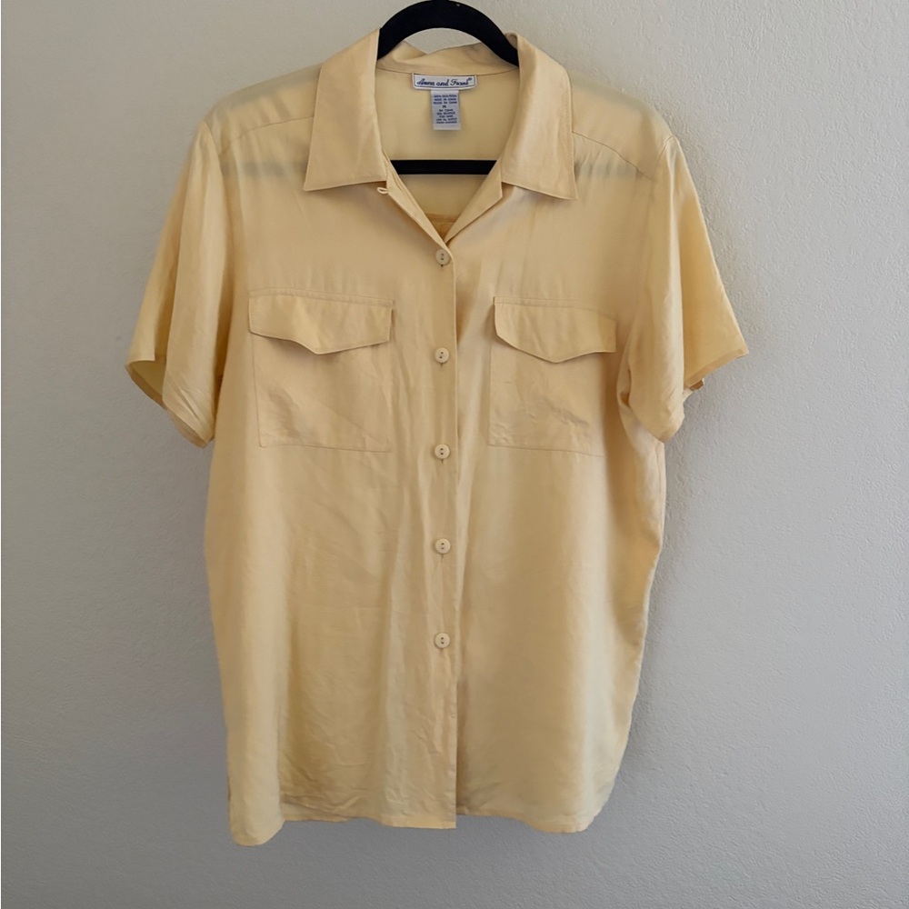 Anna And Frank Light Yellow Casual Button Down Shirt